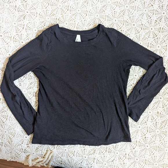 Pact Organic Cotton Featherweight Slub Long Sleeve Tee Black Size S - Picture 3 of 10